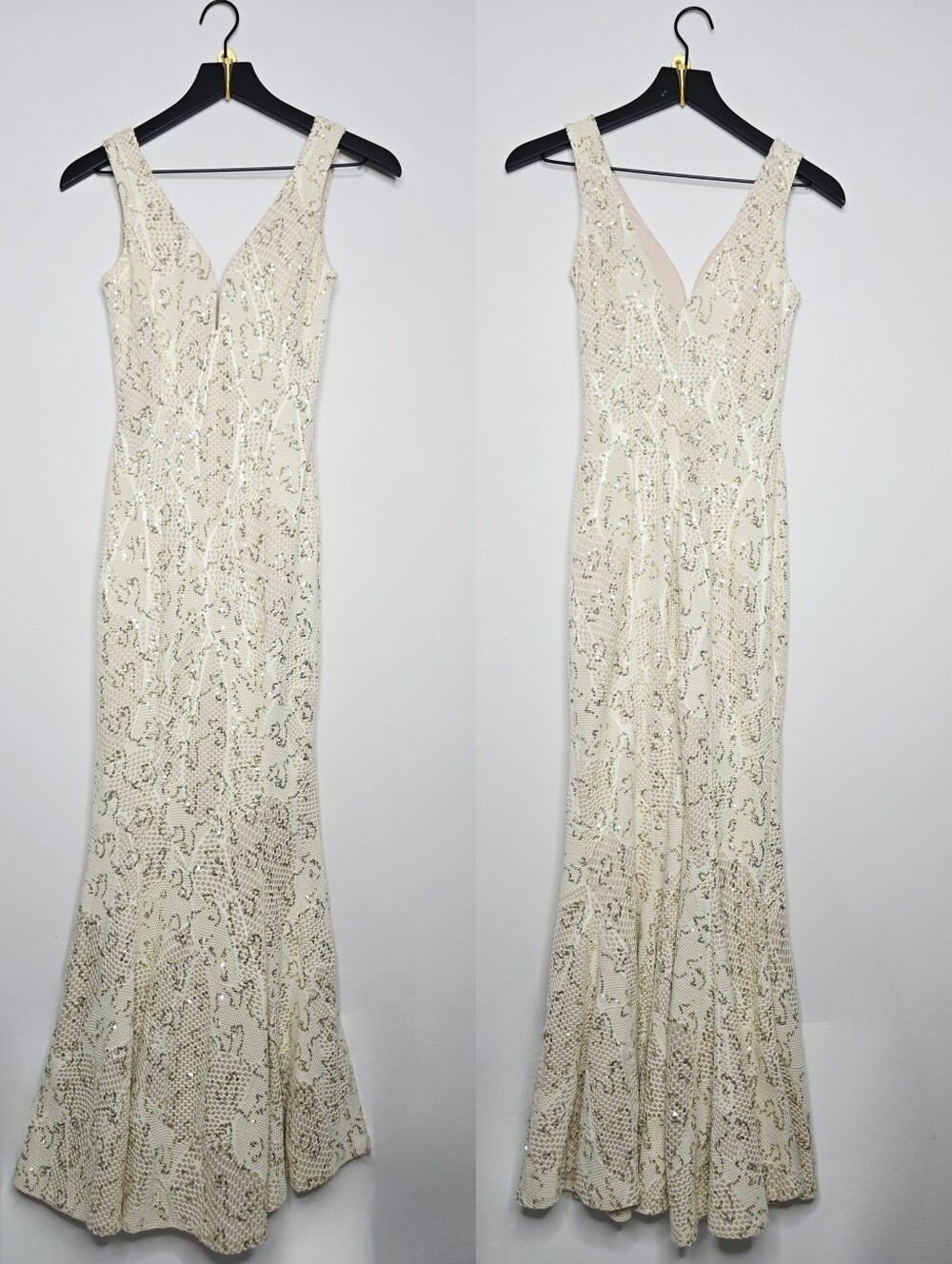 Sequin Mermaid Silouette Dress Wedding Formal Prom Pageant Size XSmall